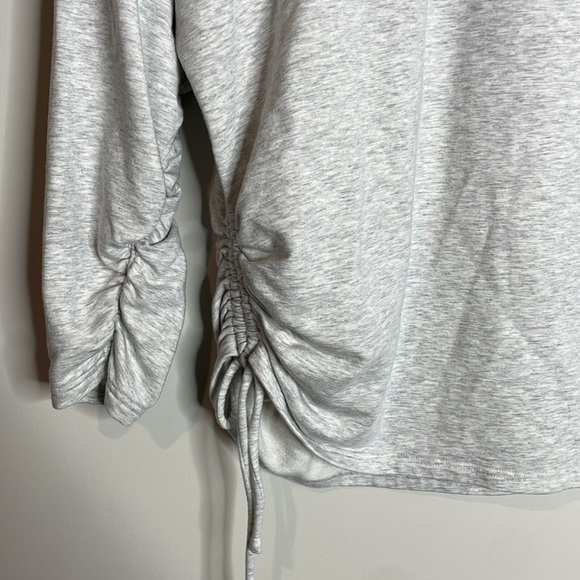 Athleta | Lombard Grey Soft Ruched Side & Cuff Sweatshirt Tie Sides Size XL - Picture 3 of 7